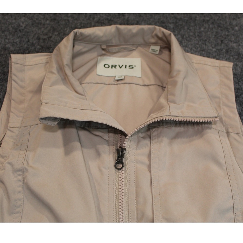 ORVIS Womens Beige Lightweight Full Zip Vest Pockets Size XS‎